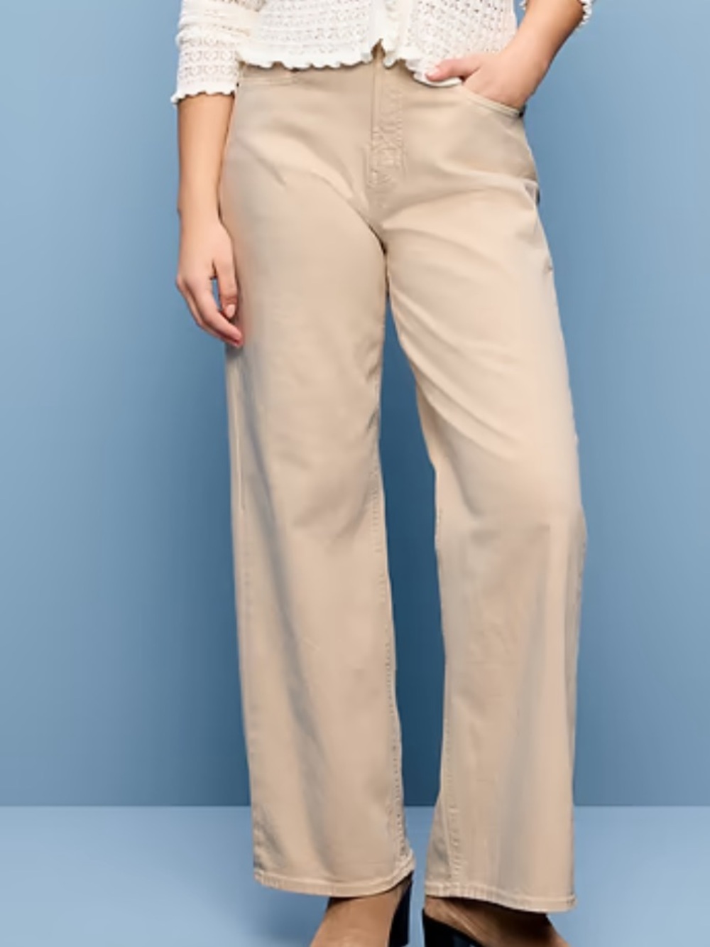 Old Navy Wish Bone Extra High-Rise Wide Leg Pants 14T NWOT